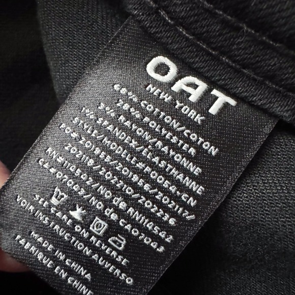 OAT NEW YORK Black Wide Leg Raw Hem Jeans High Rise Women Size 4 27 Grunge Retro - Picture 3 of 12